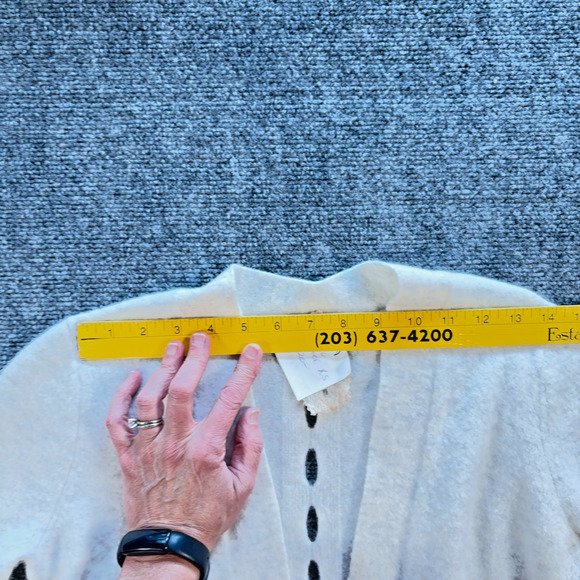 Banana Republic Wool Alpaca Blend Open Front Cardigan Sweater XS White Pockets - Picture 7 of 9